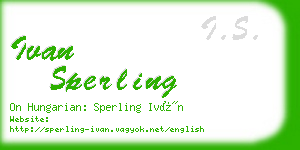 ivan sperling business card